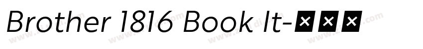 Brother 1816 Book It字体转换